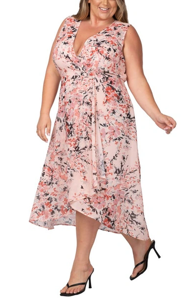 Standards & Practices Robin Blossom Floral Maxi Wrap Dress In Pink