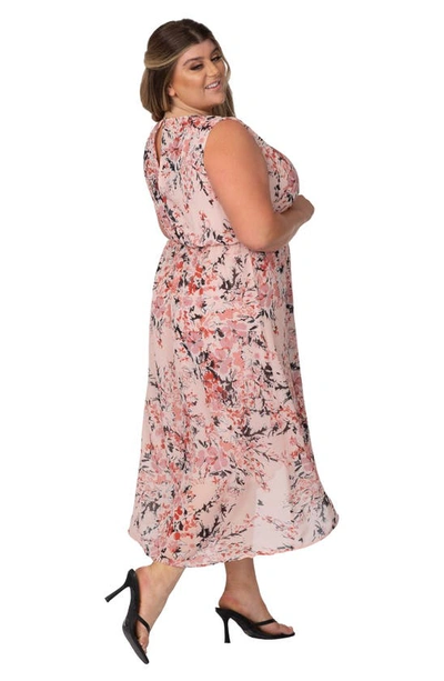 Standards & Practices Robin Blossom Floral Maxi Wrap Dress In Pink