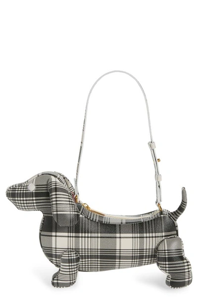 Shop Thom Browne Hector Leather Baguette Shoulder Bag In Black White