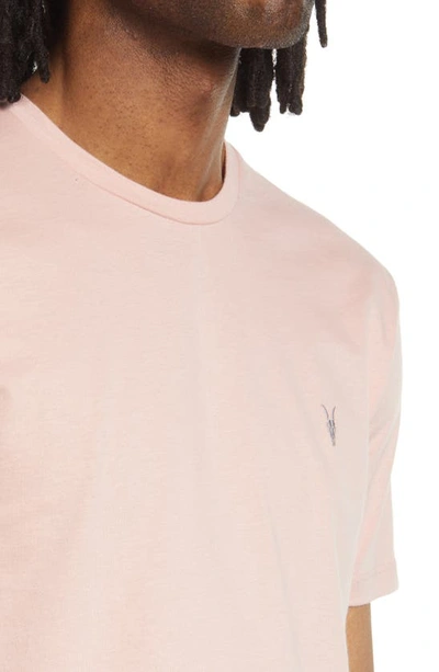 Shop Allsaints Brace Tonic Crewneck T-shirt In Bitter Pink