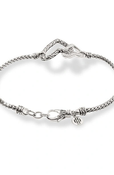 Shop John Hardy Manah Interlocking Pavé Diamond Heart Bracelet In Silver