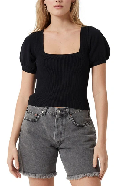 Shop French Connection Jaida Puff Sleeve Sweater In Black