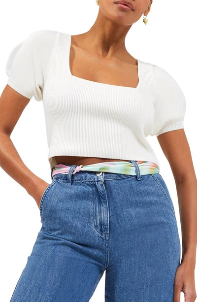 Shop French Connection Jaida Puff Sleeve Sweater In Summer White