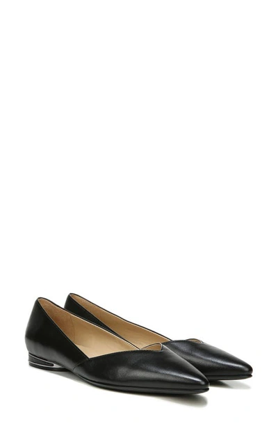 Naturalizer Havana Womens Pointed Toe Flats In Black Leather