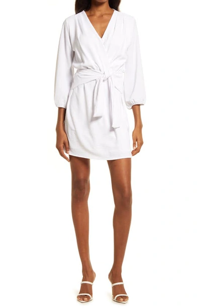 Shop Fraiche By J Long Sleeve Tie Front Dress In White