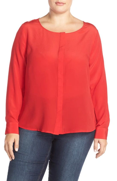 Tart 'krista' Mirror Print Silk Top In Tango Red