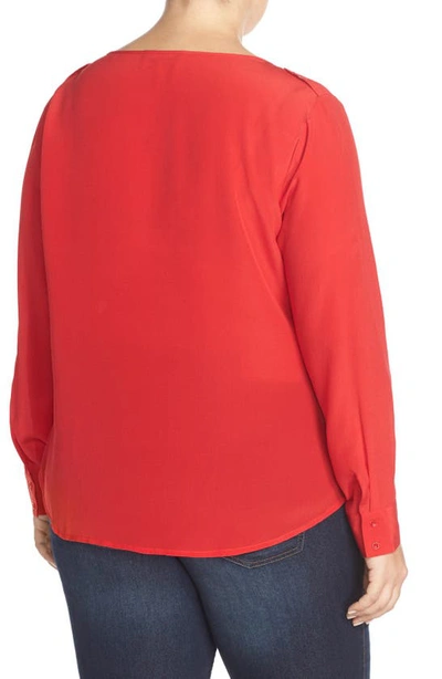 Tart 'krista' Mirror Print Silk Top In Tango Red