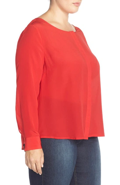 Tart 'krista' Mirror Print Silk Top In Tango Red