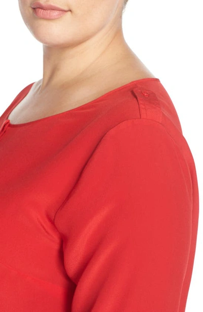 Tart 'krista' Mirror Print Silk Top In Tango Red