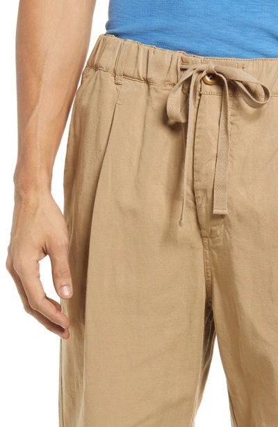 Shop Alex Mill Drawstring Pleated Crop Pants In Vintage Khaki