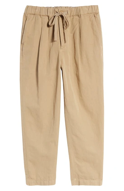 Shop Alex Mill Drawstring Pleated Crop Pants In Vintage Khaki