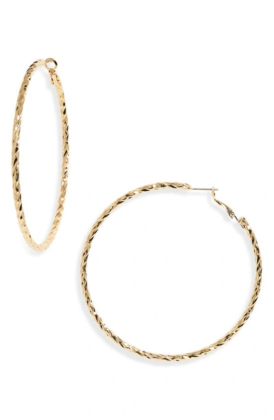 Shop Nordstrom Textured Hoop Earrings In Gold