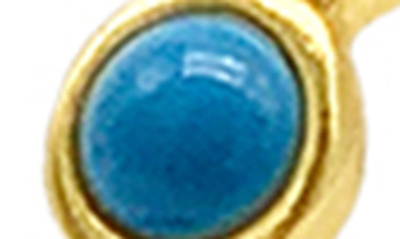 Shop Adornia Bezeled Turquoisette 25.5mm Hoop Earrings In Blue