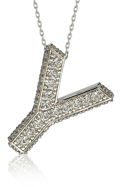 Suzy Levian Sterling Silver & Blue Sapphire Initial Pendant Necklace In Blue-y