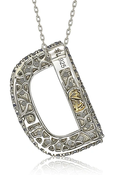 Suzy Levian Sterling Silver & Blue Sapphire Initial Pendant Necklace In Blue-d