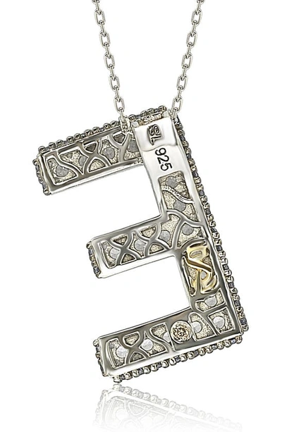 Suzy Levian Sterling Silver & Blue Sapphire Initial Pendant Necklace In Blue-e