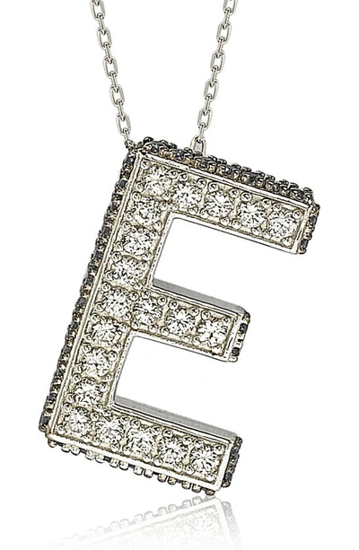Suzy Levian Sterling Silver & Blue Sapphire Initial Pendant Necklace In Blue-e