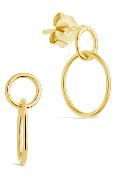 Sterling Forever Interlocking Circle Stud Earrings In Gold