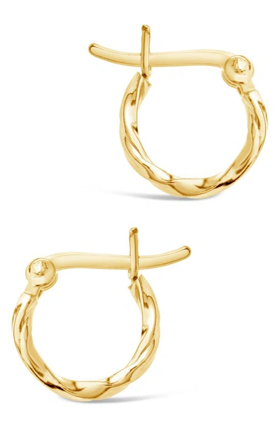 Sterling Forever Simple Twist Hoop Earrings In Gold