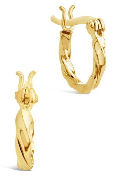 Sterling Forever Simple Twist Hoop Earrings In Gold