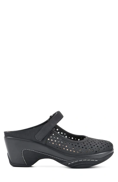 Shop White Mountain Vinto Mary Jane Mule In Black/ Sueded/ Smooth