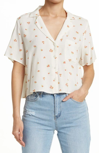 Shop Abound Sustainable Camp Shirt In Ivory Soft Rose