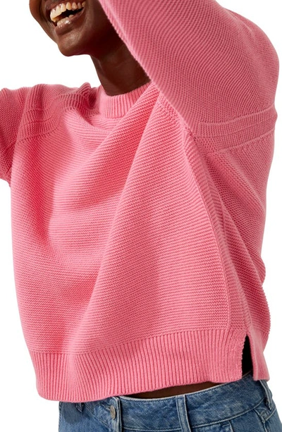 Shop French Connection Lilly Mozart Cotton Sweater In Aurora Pink
