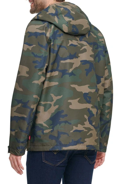 Levi's Levis Peromance Rain Slick Hooded Jacket In Camouflage