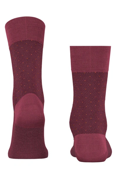 Shop Falke Sensitive Herringbone Wool Blend Socks In Burnt Siena