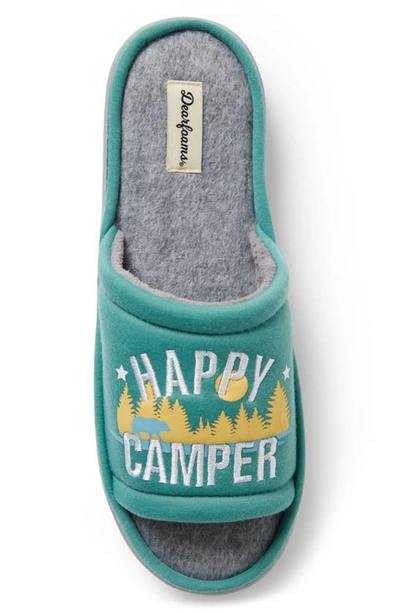 Shop Dearfoams Lennox Happy Camper Slipper In Green