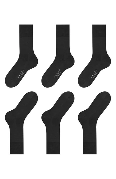 Shop Falke Airport 3-pack Dress Socks In Black