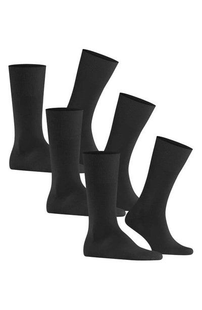 Shop Falke Airport 3-pack Dress Socks In Black