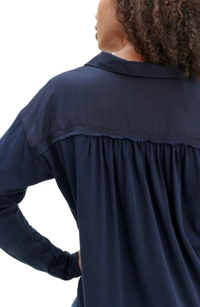 Splendid Paige Button-up Shirt In Navy