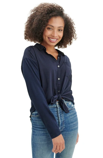 Splendid Paige Button-up Shirt In Navy