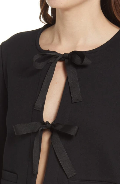 & Other Stories Tie Front Fleece Cardigan In Black