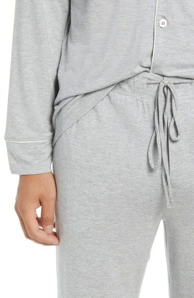 Shop Eberjey William Jersey Knit Pajamas In Heather Grey/ Ivory