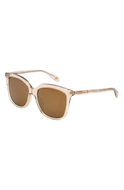 Shop Mohala Eyewear Keana 54mm Low Bridge Medium Width Polarized Square Sunglasses In Lychee Soda