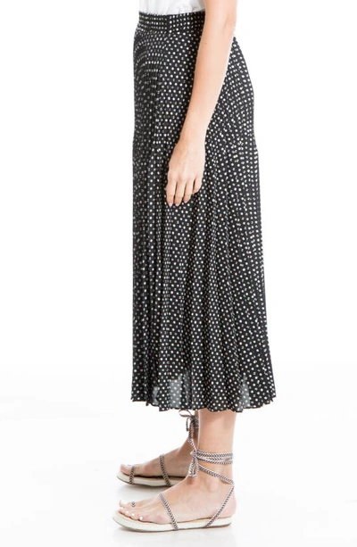 Shop Max Studio Pleated Midi Skirt In Black Tic Tac Dot