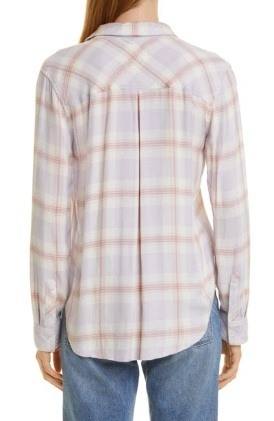 Shop Rails Hunter Plaid Button-up Shirt In Lavender Rose Cream