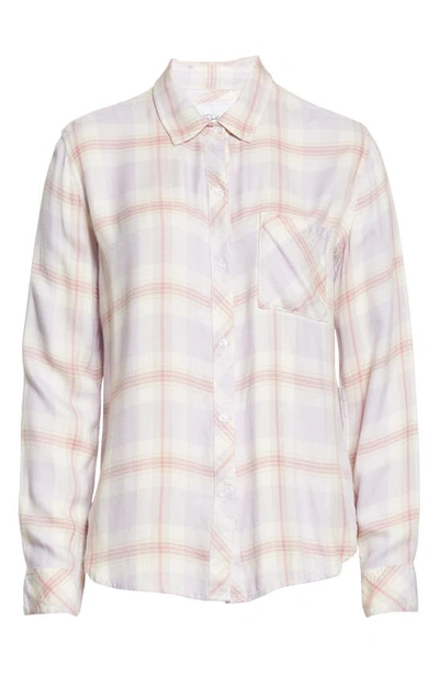Shop Rails Hunter Plaid Button-up Shirt In Lavender Rose Cream