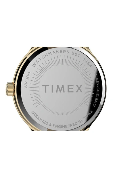 Shop Timex Peyton Leather Strap Watch, 38mm In Black