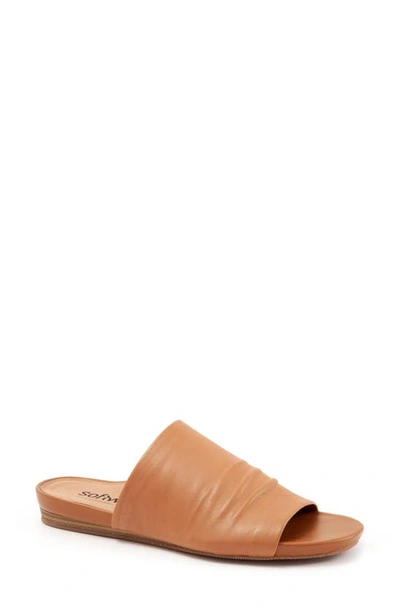 Shop Softwalk Camano Leather Slide Sandal In Tan