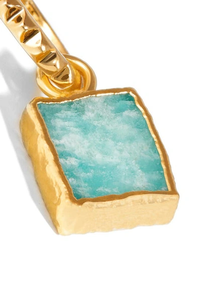 Shop Missoma Amazonite Drop Pyramid Huggie Hoop Earrings In Gold