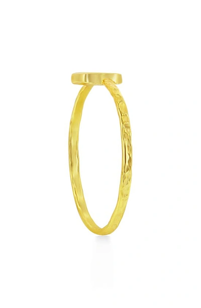 Shop Simona Yellow Gold Initial Band Ring In Gold - D