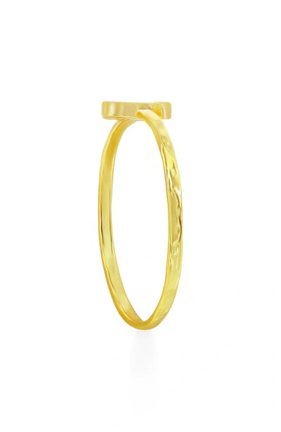 Simona Yellow Gold Initial Band Ring In Gold - C