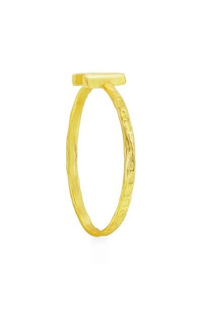 Simona Yellow Gold Initial Band Ring In Gold - A