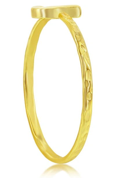 Shop Simona Yellow Gold Initial Band Ring In Gold - J