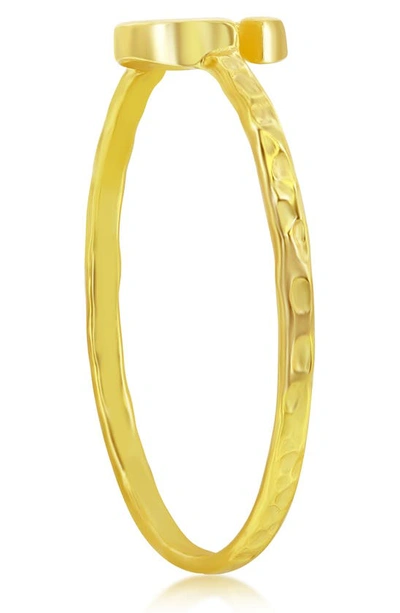 Shop Simona Yellow Gold Initial Band Ring In Gold - G
