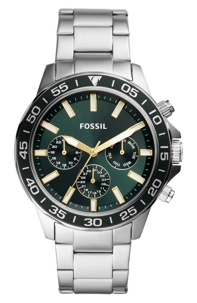 Shop Fossil Bannon Stainless Steel Bracelet Watch, 45mm In Silver