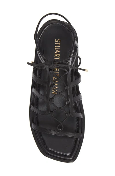 Shop Stuart Weitzman Stuart Weirzman Kora Lace-up Gladiator Sandal In Black